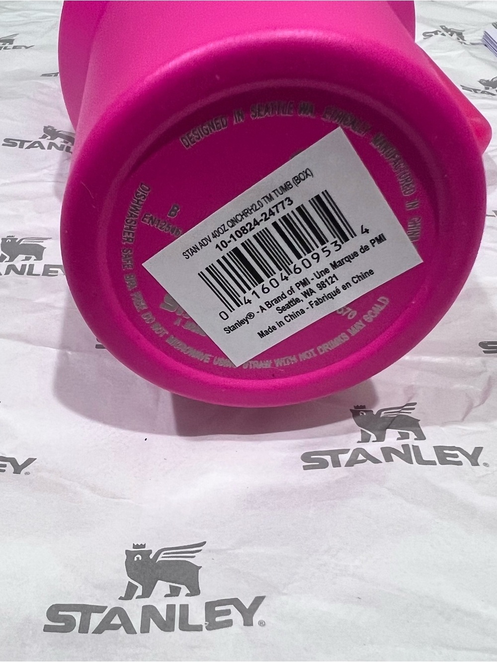 Stanley Pink and White Travel Tumbler Straw & Lid - Picture 3 of 4